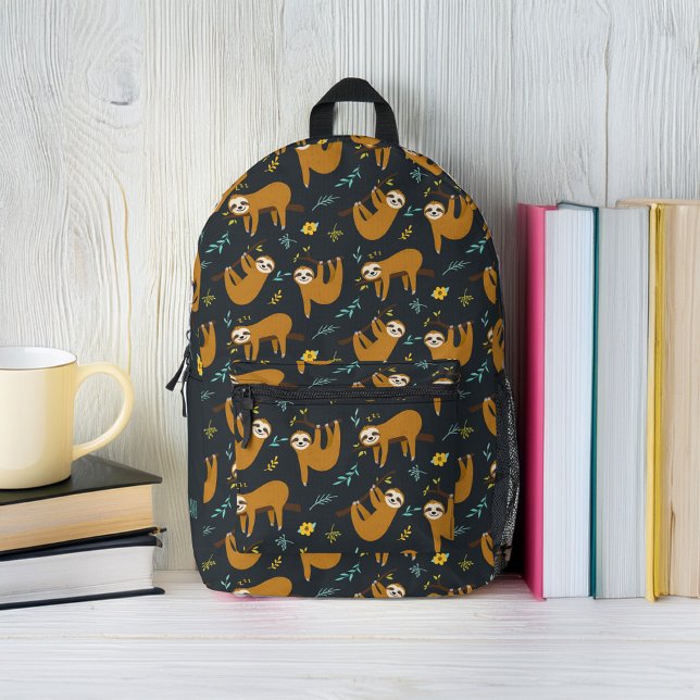 Fun Sloths Pattern Printed Backpack (Creator Uploaded)