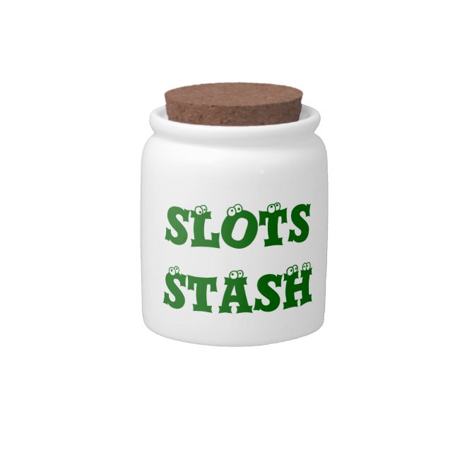 Fun Slots Players Money Spare Change Bank Candy Jar (Front)