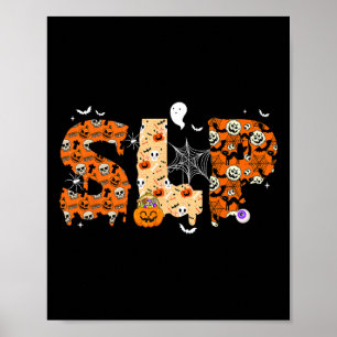 Fun Slp Halloween Costume Pumpkin Fall Skeleton  Poster