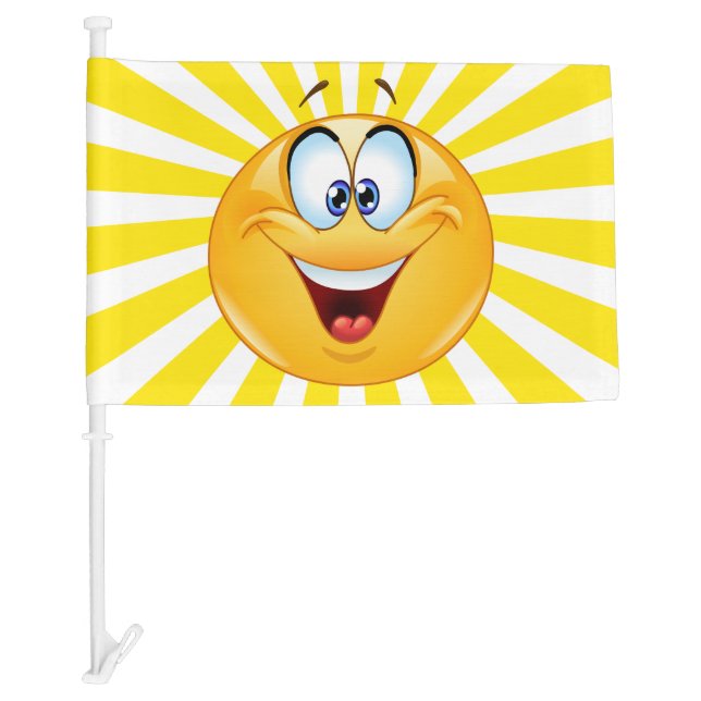 FUN Smile Happy Face Car Flag (Front)
