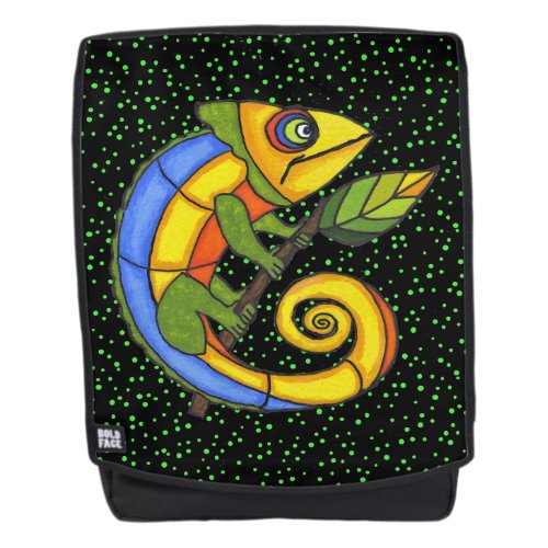 Fun Smiling Bright Bold Colorful Abstract Lizard Backpack