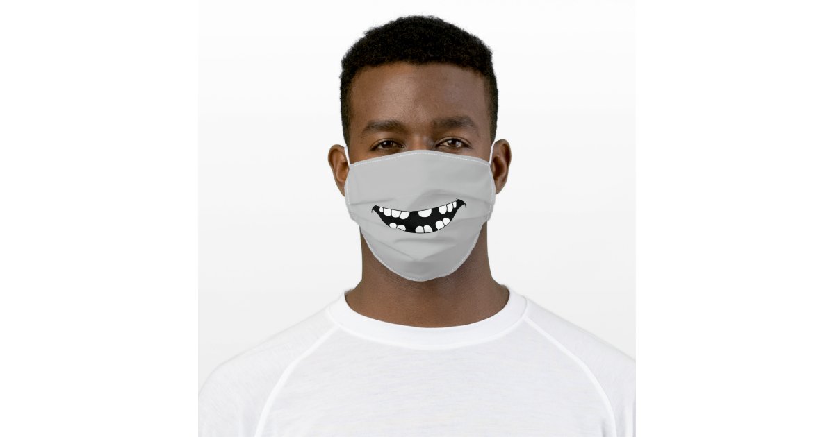 Funny Wedding Covid Masks Fun Smiling Mouth and Teeth Coronavirus Cloth Face Mask | Zazzle.com