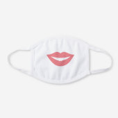 Fun Smiling Pink Lips Antivirus White Cotton Face Mask (Front)