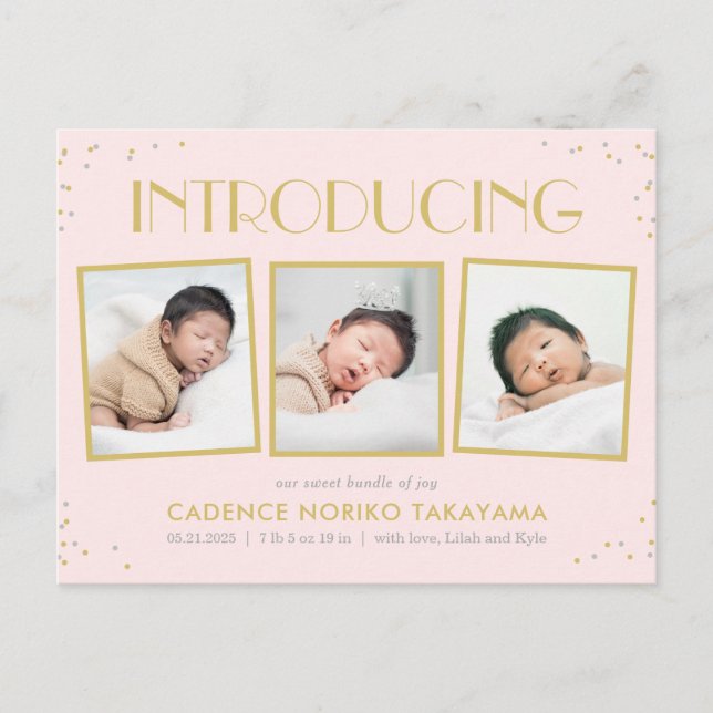 Fun Snapshots Baby Birth Announcement Postcard (Front)