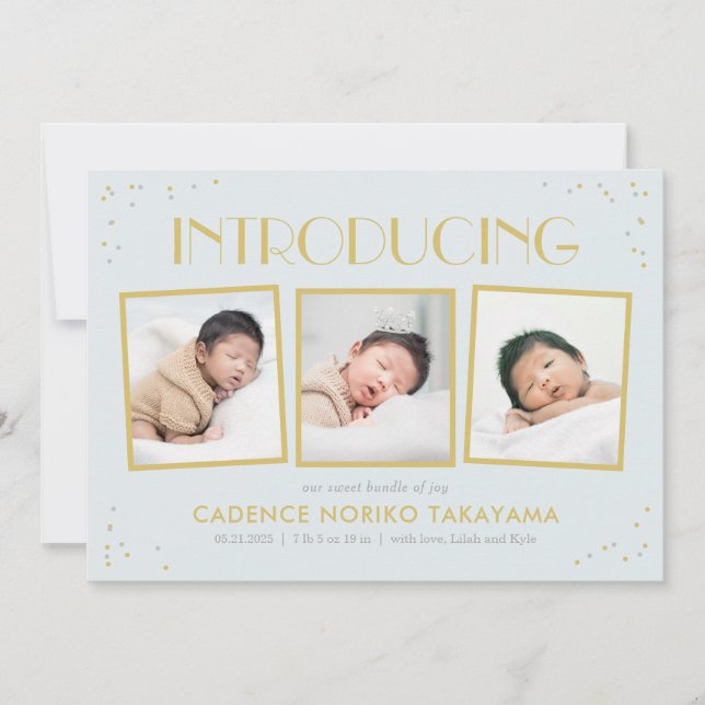 Fun Snapshots Editable Color Birth Announcement (Front)