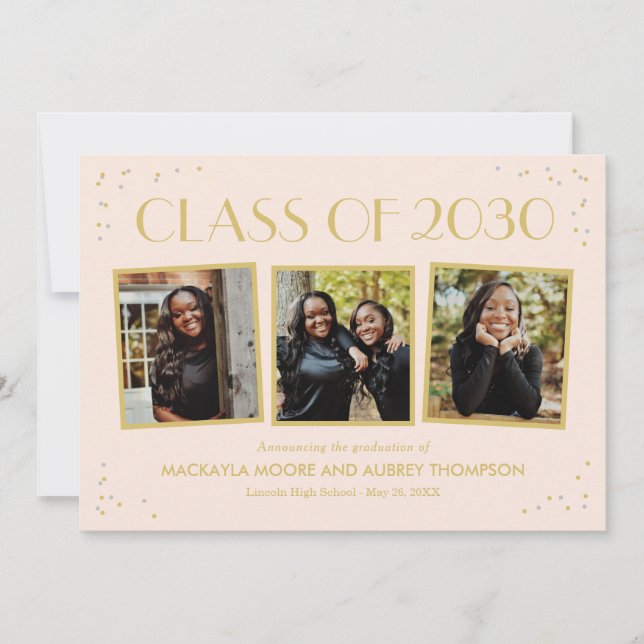 Fun Snapshots Editable Color Graduation Invitation (Front)