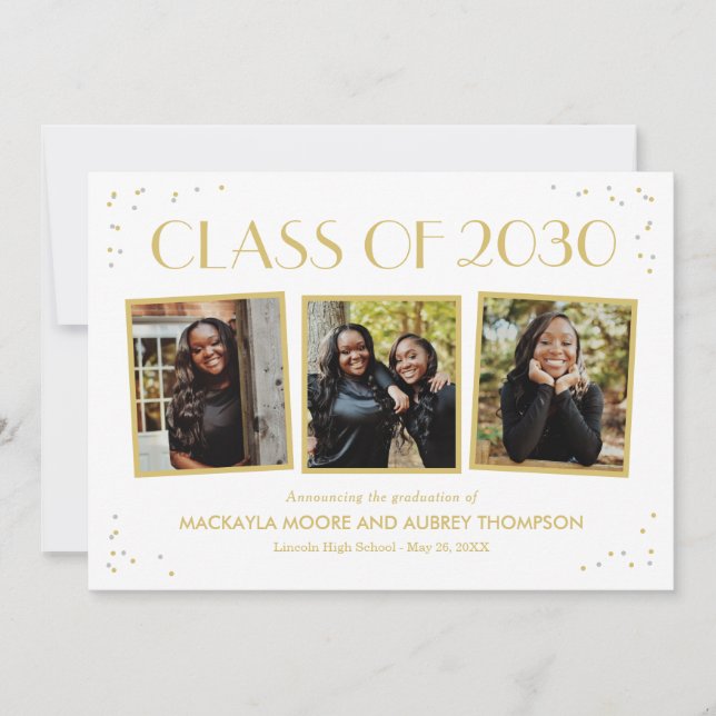 Fun Snapshots Editable Color Graduation Invitation (Front)