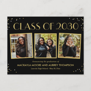 Fun Snapshots Editable Color Graduation Postcard