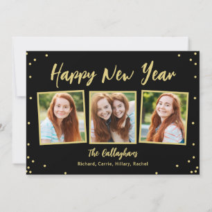 Fun Snapshots Editable Color New Year Photo Card