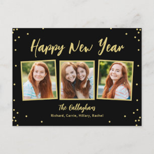 Fun Snapshots Editable Color New Year Postcard