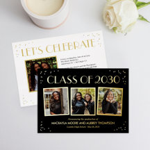 Fun Snapshots Foil Graduation Photo Invitation Foi