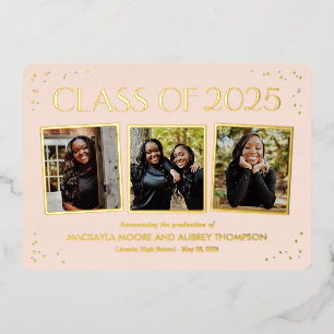 Fun Snapshots Foil Graduation Photo Invitation Foi Foil Invitation