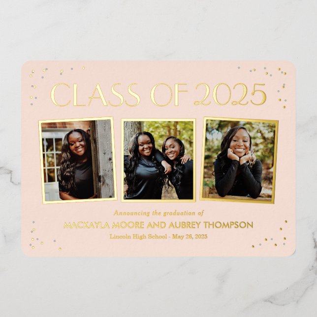 Fun Snapshots Foil Graduation Photo Invitation Foi Foil Invitation (Front)