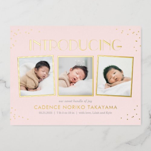 Fun Snapshots Real Foil Baby Announcement Postcard