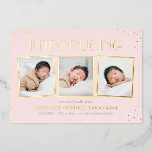 Fun Snapshots Real Foil Birth Announcement