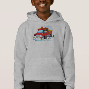 Fun Snow Day Plowing Snowmen Hoodie