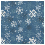 Fun Snowflake Print Fabric, Blue Fabric