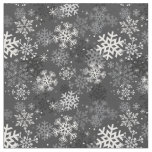 Fun Snowflake Print Fabric, Gray Fabric