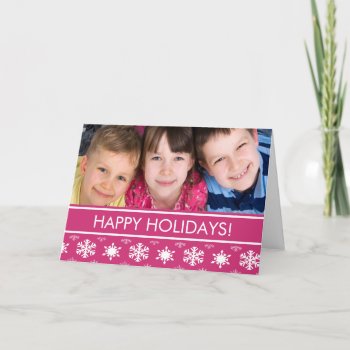 Fun Snowflakes Christmas Photo Greeting Card by celebrateitholidays at Zazzle