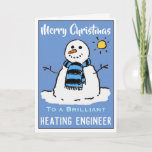 Fun Snowman Christmas Card for a Heating Engineer
