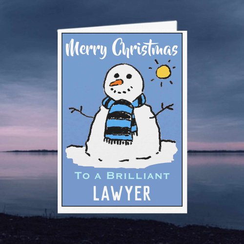 Fun Snowman Christmas Card for a Lawyer