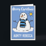 Fun Snowman Christmas Card For An Aunt<br><div class="desc">Christmas card for an aunt. Fun Christmas card with a snowman on a sunny winter's day.</div>