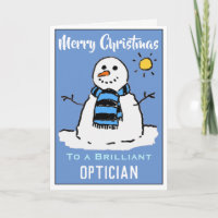 Fun Snowman Christmas Card for an Optician