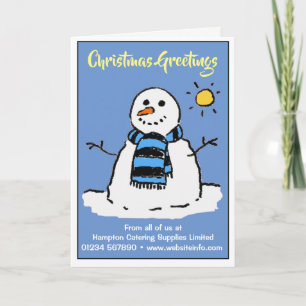 Fun Snowman Christmas Card. Holiday Card