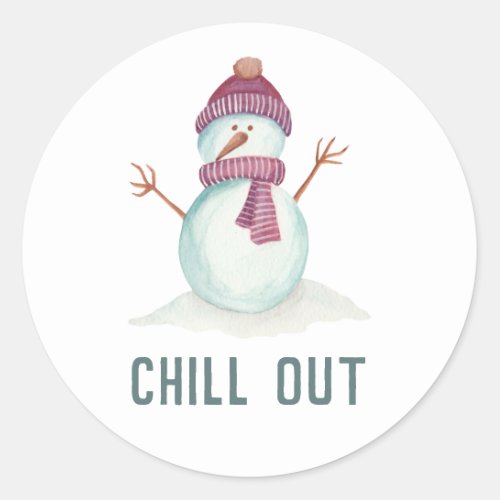 Fun Snowman Christmas Classic Round Sticker