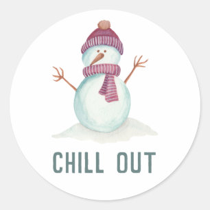 Fun Snowman Christmas Classic Round Sticker