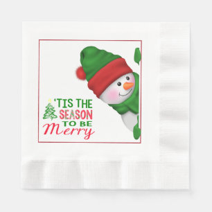 Fun Snowman Christmas Paper Napkin