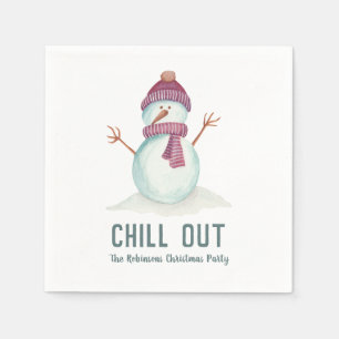 Fun Snowman Christmas Party Napkins