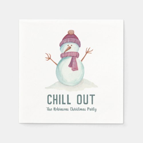 Fun Snowman Christmas Party Napkins