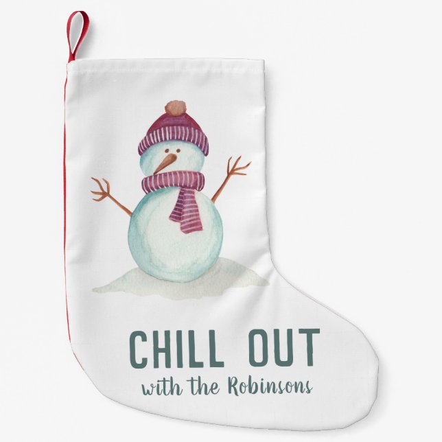 Fun Snowman Christmas Small Christmas Stocking (Front)