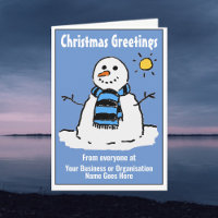 Fun Snowman Company Christmas Card with QR Code