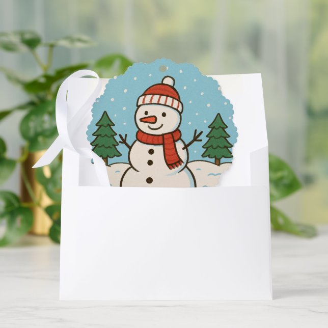 Fun Snowman Cute Christmas Ornament Card (Envelope)