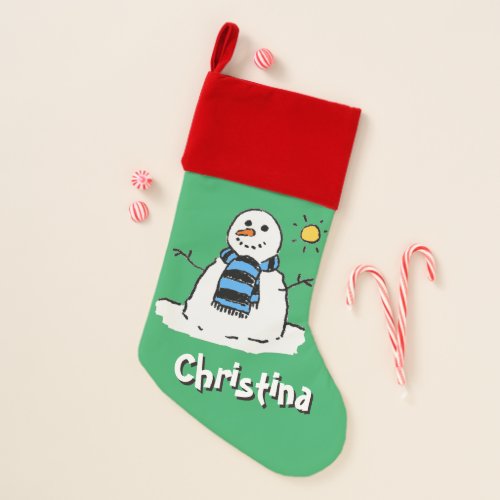 Fun Snowman Design Christmas Stocking