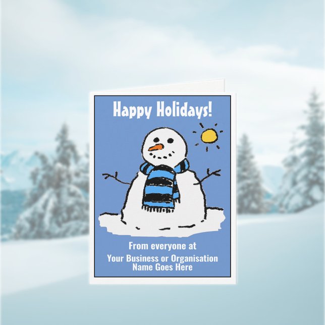 Fun Snowman Happy Holidays Card with QR Code (Creator Uploaded)