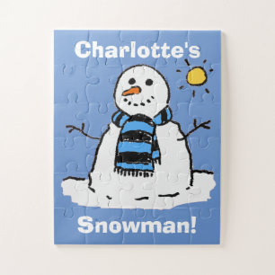Fun Snowman in a Winter Setting Jigsaw Puzzle
