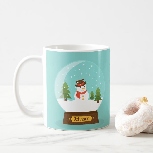FUN! Snowman Mug - Personalized -Add Name (With Donut)