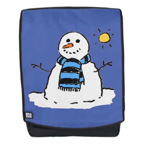Fun Snowman on a Sunny Winters Day Backpack