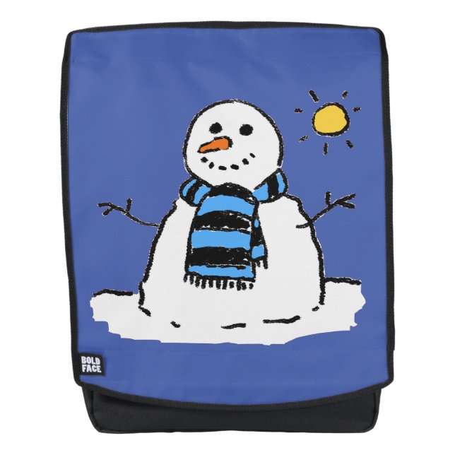 Fun Snowman on a Sunny Winter's Day Backpack (Front)