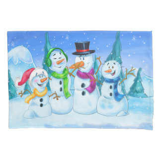 fun snowmen pillowcase