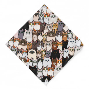 Fun So Many Cats and Kittens Collage pattern Bandana