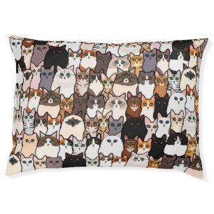 Fun So Many Cats and Kittens Collage pattern Pet Bed