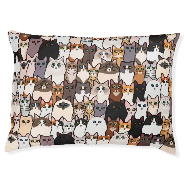 Fun So Many Cats and Kittens Collage pattern Pet Bed (Front)