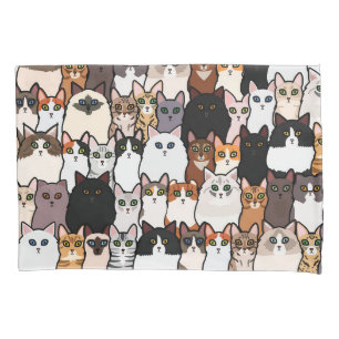 Fun So Many Cats and Kittens Collage  Pillow Case