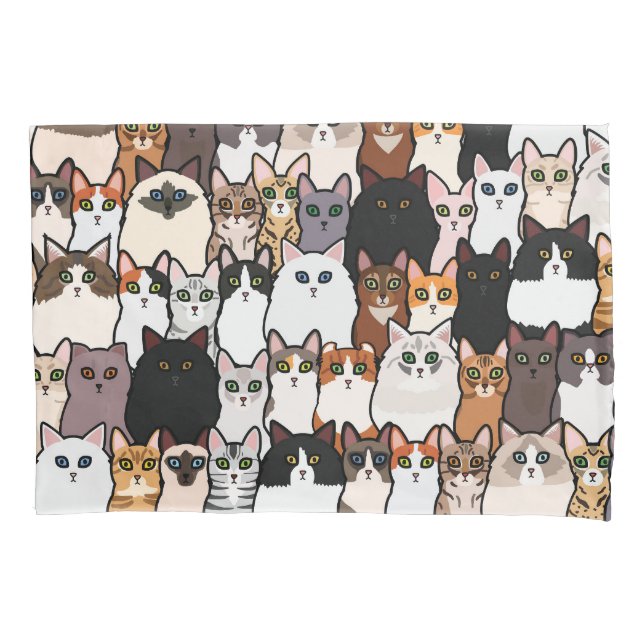 Fun So Many Cats and Kittens Collage  Pillow Case (Front)