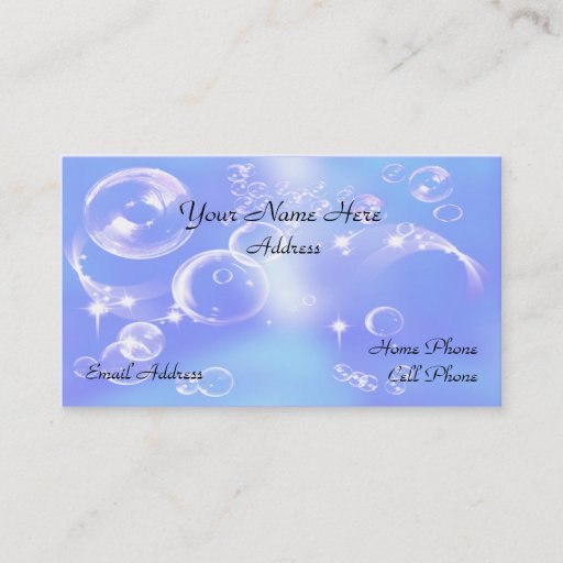Customizable Fun Soap Bubbles Business Card