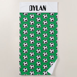 Fun Soccer ball add name beach towel sports